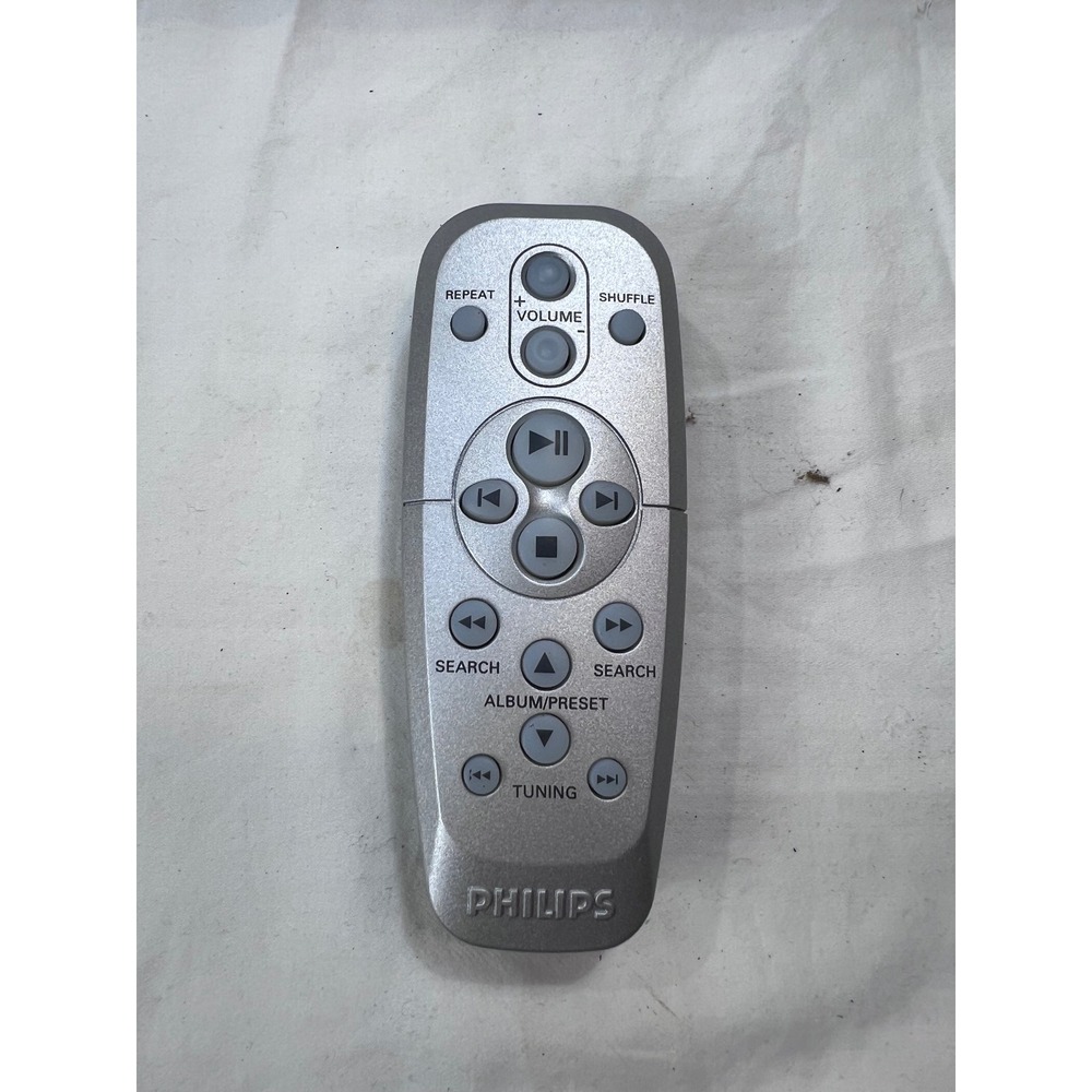 Philips Audio System Remote Control Silver Gray Volume Tuning Playback OEM